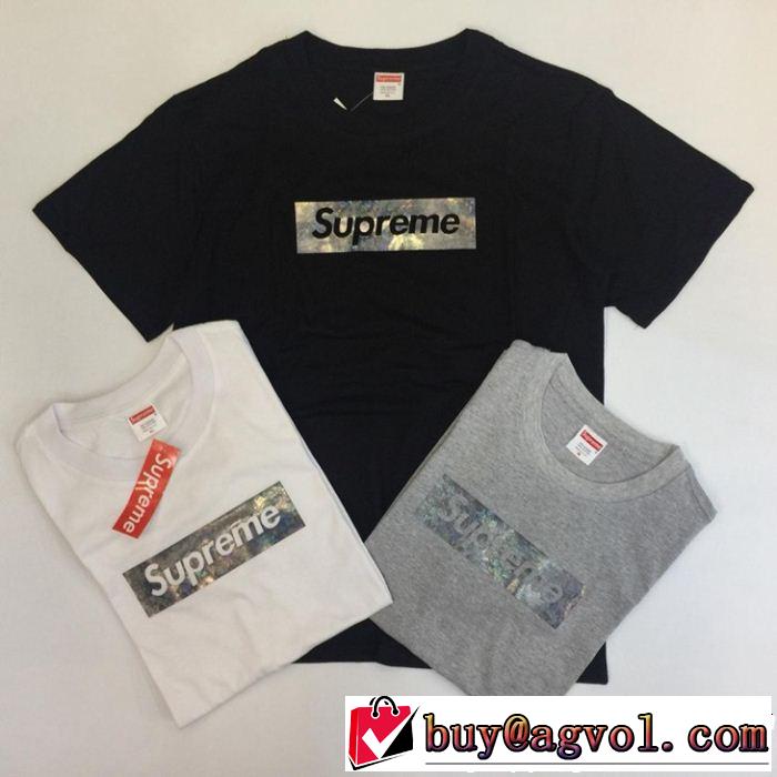 3色可選 おしゃれな夏ファッション2019 リッチな印象に シュプリーム SUPREME 半袖Tシャツ