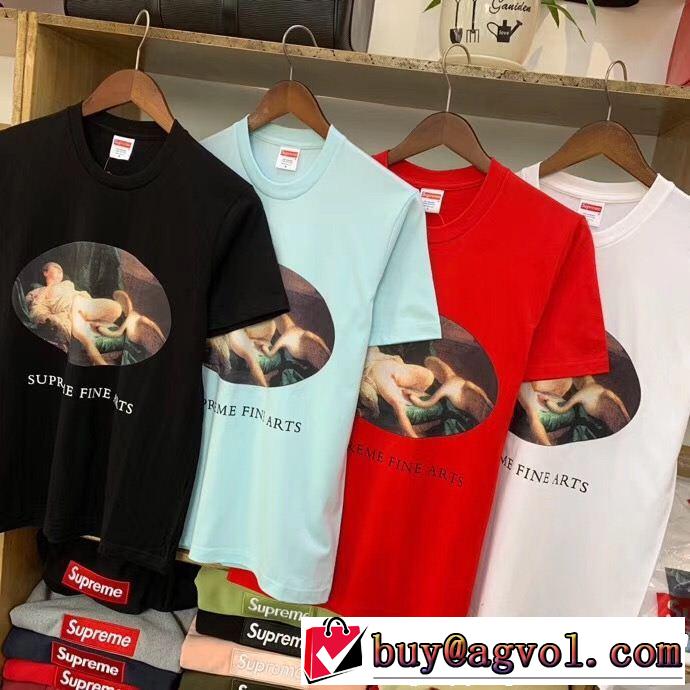 SUPREME 半袖Tシャツ 4色可選 2019年の夏のマスト リラックススタイルが実現 シュプリーム