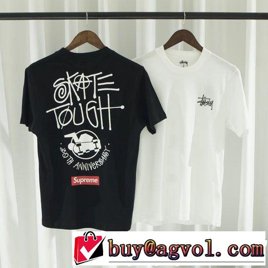 2色可選 おしゃれな夏ファッション2019 Supreme x Stussy 30th Anniversary Tee シュプリーム SUPREME 半袖Tシャツ