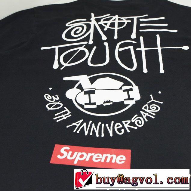 2色可選 おしゃれな夏ファッション2019 Supreme x Stussy 30th Anniversary Tee シュプリーム SUPREME 半袖Tシャツ