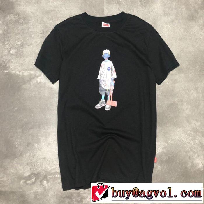 SUPREME 半袖Tシャツ 2色可選 《2019年》今、注目のストリート 風通しのよい シュプリーム