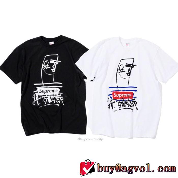 すっきりした印象に Tシャツ/半袖 2色可選 Supreme &times; Jean Paul Gaultier Tee 2019春夏は人気定番
