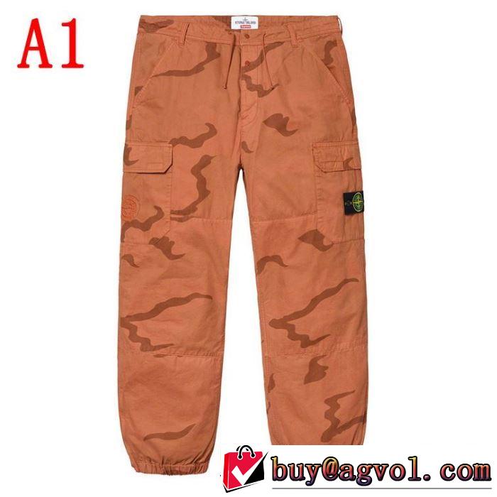 2色可選 スエットパンツ 今流行のストリート上品 Supreme 19SS Stone Island Camo Cargo Pant きちんと感をプラス