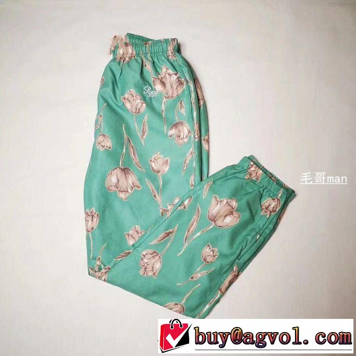 柔らかい印象に上質 Supreme  19SS Floral Silk Track Pant  3色可選 スエットパンツ上品な涼やかさある印象に