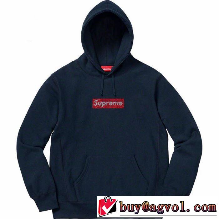 春夏！大人カジュアル Supreme Swarovski Box Logo Hoodie大人っぽいファション感 4色可選 パーカー