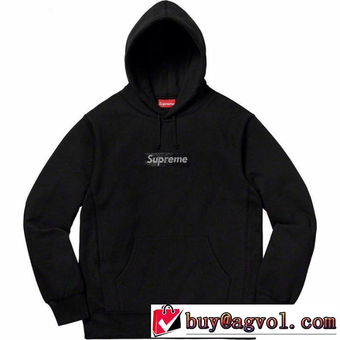 春夏！大人カジュアル Supreme Swarovski Box Logo Hoodie大人っぽいファション感 4色可選 パーカー