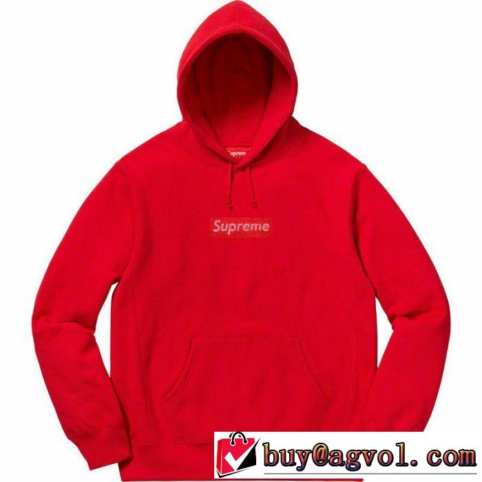 春夏！大人カジュアル Supreme Swarovski Box Logo Hoodie大人っぽいファション感 4色可選 パーカー