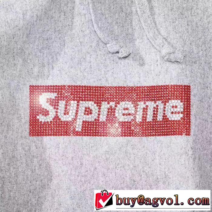 春夏！大人カジュアル Supreme Swarovski Box Logo Hoodie大人っぽいファション感 4色可選 パーカー