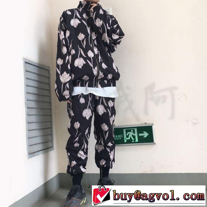こだわりのコート 19ss Floral Silk Track Jacket Pant爽やかカジュアル人気 2色可選  柔らかい印象に上質
