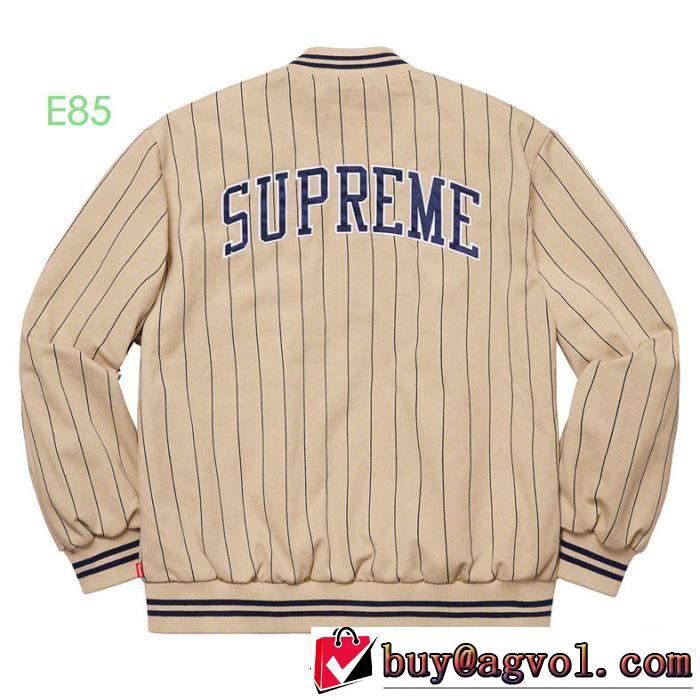大人かわいい秋冬コーデを楽しみ  野球ウェア2019トレンドアイテム激安  2色可選  Supreme Pintripe Varsity Jacket