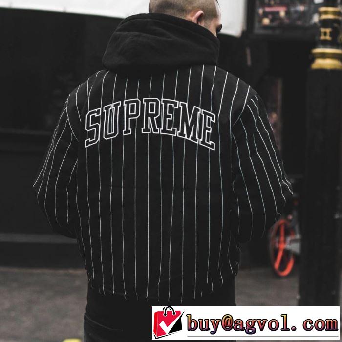 大人かわいい秋冬コーデを楽しみ  野球ウェア2019トレンドアイテム激安  2色可選  Supreme Pintripe Varsity Jacket