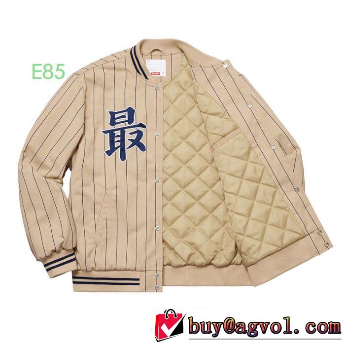 大人かわいい秋冬コーデを楽しみ  野球ウェア2019トレンドアイテム激安  2色可選  Supreme Pintripe Varsity Jacket