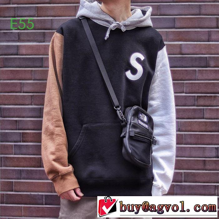 Supreme 19aw S Logo Colorblocked Hooded Sweatshirt  3色可選おしゃれ感度が高い秋冬トレンド  パーカー