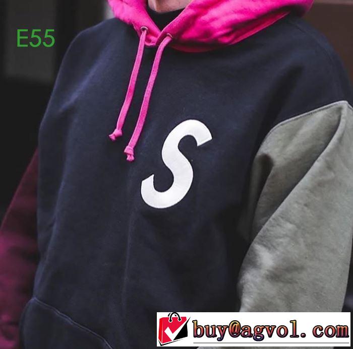 Supreme 19aw S Logo Colorblocked Hooded Sweatshirt  3色可選おしゃれ感度が高い秋冬トレンド  パーカー