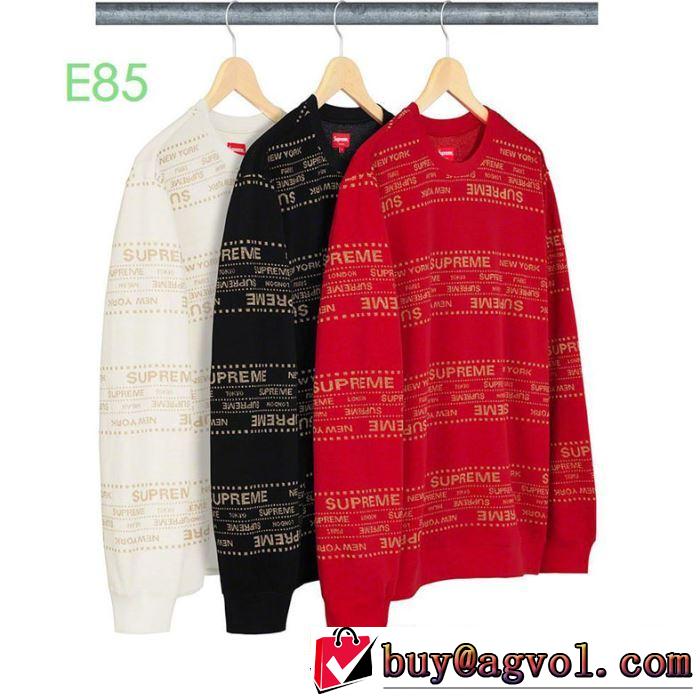 絶妙な大人っぽさと遊び心 Supreme 19aw Metallic Jacquard Crewneck 3色可選 プルオーバーパーカー 今年らしいおすすめ新品