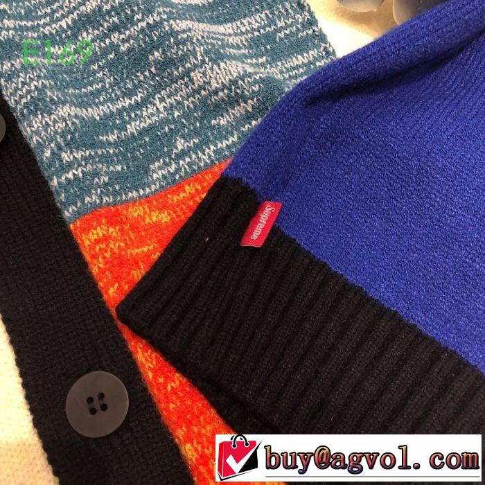 お洒落で秋冬注目トレンド Supreme 19AW  Patchwork Mohair Cardigan  大人かわいい秋冬コーデを楽しみ ニットコート