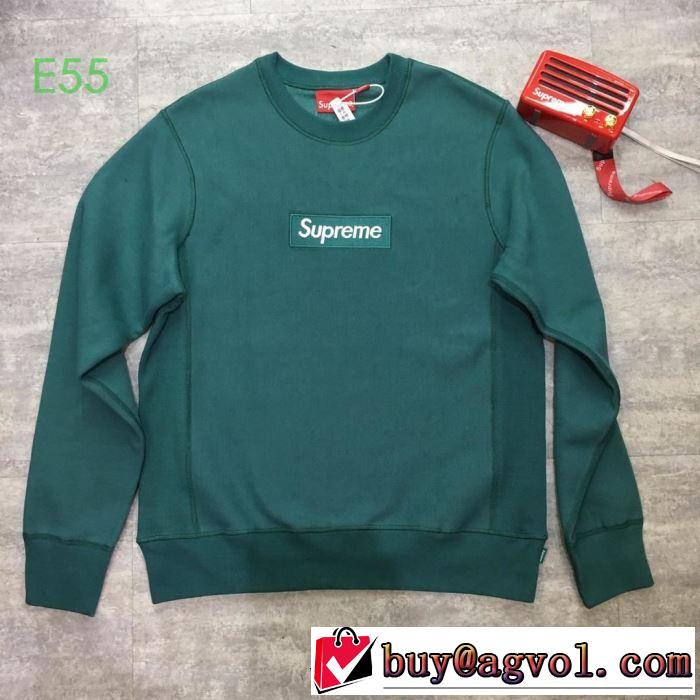 今季トレンド抜け感新品 2019AW Supreme box logo crewneck  カジュアルコーデオシャレ プルオーバーパーカー