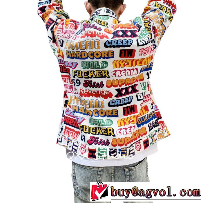 2色可選 ブルゾン 気になる2019年秋のファッション Supreme x Hysteric Glamour textwork jacket