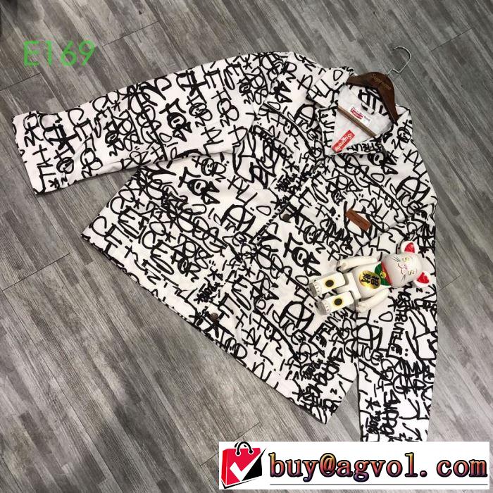 2019-2020秋冬流行色紹介 Supreme X Cdg SHIRT Printed Canvas Chore  ブルゾン さわやかに新品おすすめ