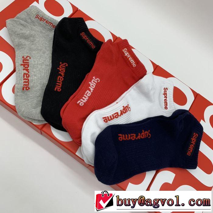 シュプリーム速報！2019年秋ファッショントレンド SUPREME  靴下 寒い季節トレンド上品