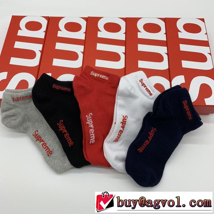 シュプリーム速報！2019年秋ファッショントレンド SUPREME  靴下 寒い季節トレンド上品