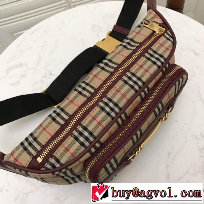 大人のカジュアルスタイル  バーバリー 今期注目のブランドトレンド BURBERRY 2色選択可 2019春夏は人気定番 ウエストポーチ
