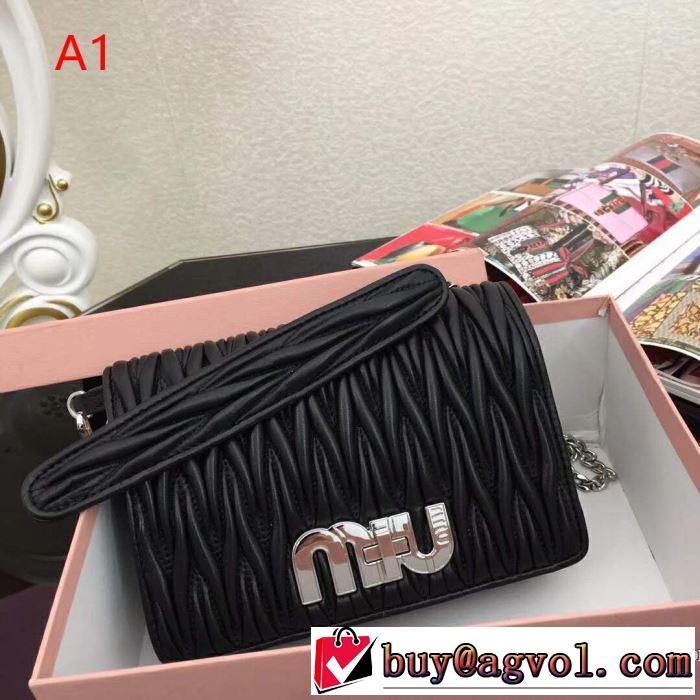 2019年春夏シーズンの人気 夏らしい季節感 ミュウミュウ MIUMIU 斜め掛けバッグ 4色可選