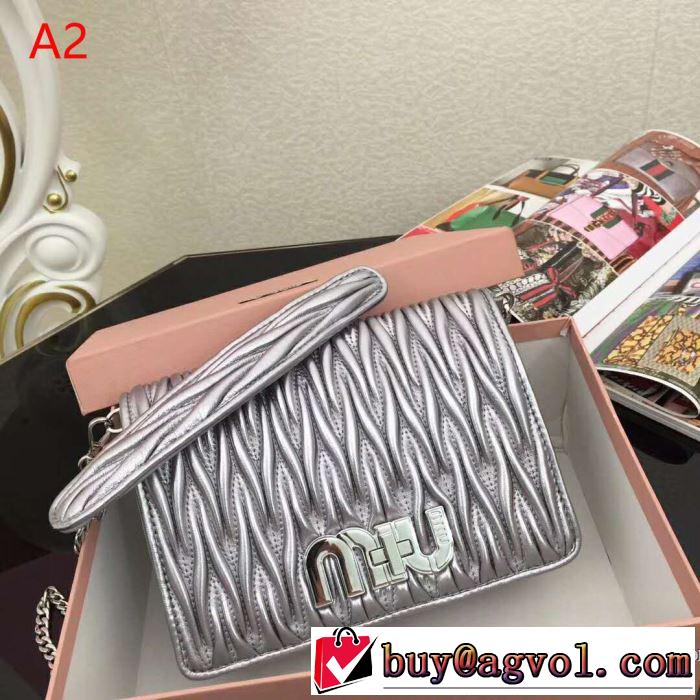 2019年春夏シーズンの人気 夏らしい季節感 ミュウミュウ MIUMIU 斜め掛けバッグ 4色可選