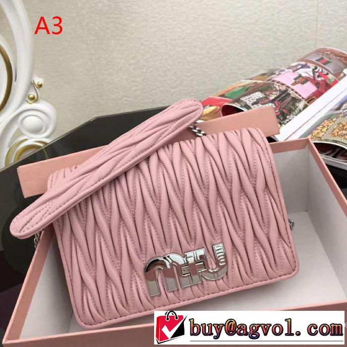 2019年春夏シーズンの人気 夏らしい季節感 ミュウミュウ MIUMIU 斜め掛けバッグ 4色可選