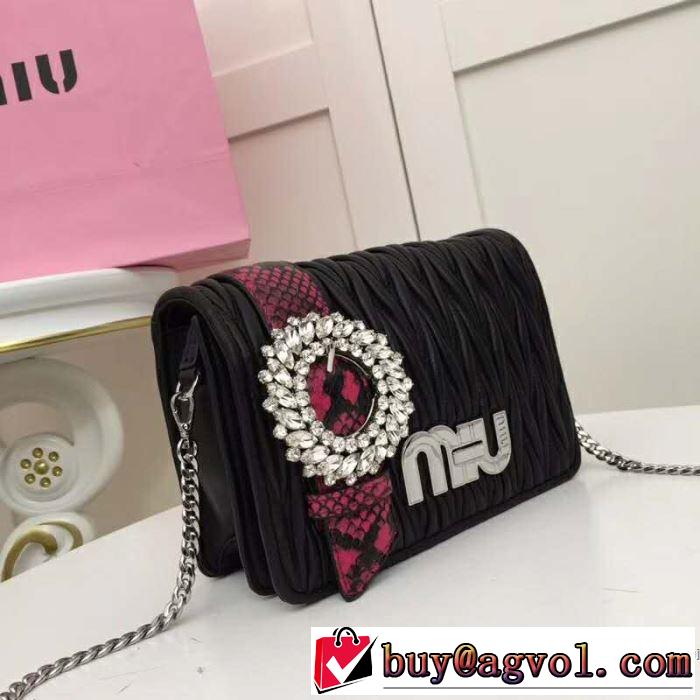 今季は特に注目ファション ミュウミュウ MIUMIU 斜め掛けバッグ 3色可選 2019SSのトレンド商品