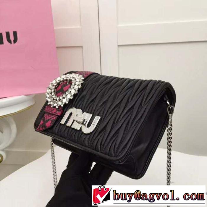 今季は特に注目ファション ミュウミュウ MIUMIU 斜め掛けバッグ 3色可選 2019SSのトレンド商品