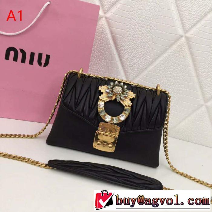 ミュウミュウ MIUMIU 斜め掛けバッグ 4色可選 2019春夏トレンドアイテム 今っぽく新作アイテム