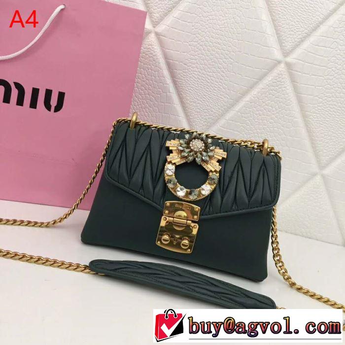 ミュウミュウ MIUMIU 斜め掛けバッグ 4色可選 2019春夏トレンドアイテム 今っぽく新作アイテム