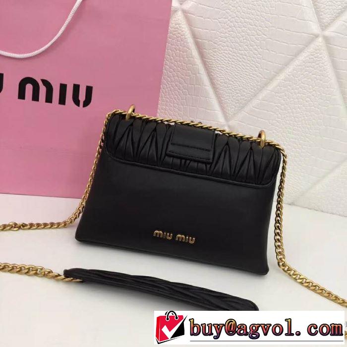 ミュウミュウ MIUMIU 斜め掛けバッグ 4色可選 2019春夏トレンドアイテム 今っぽく新作アイテム