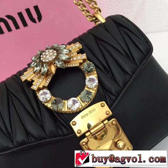 ミュウミュウ MIUMIU 斜め掛けバッグ 4色可選 2019春夏トレンドアイテム 今っぽく新作アイテム
