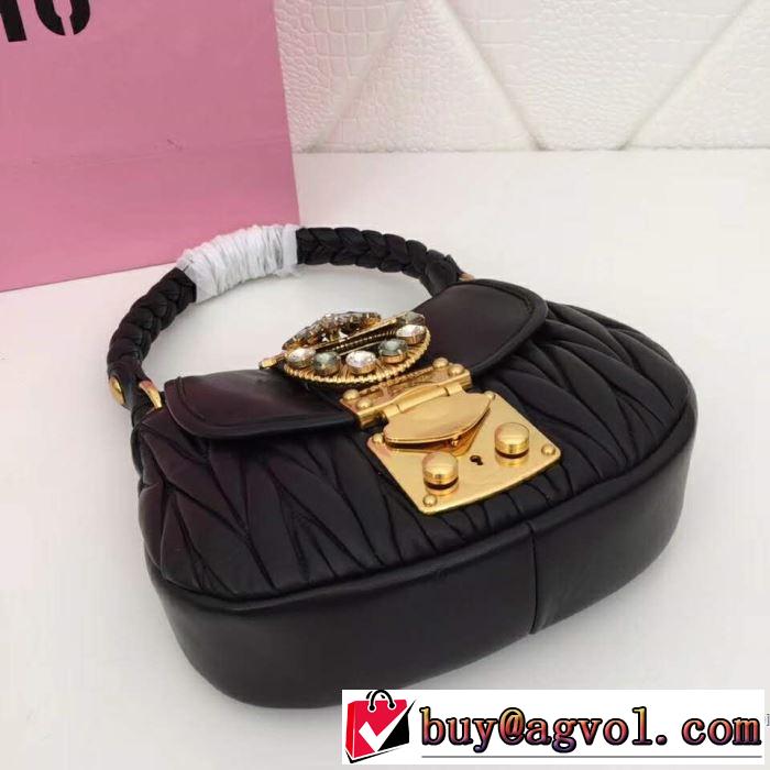 2019年春夏流行ファッション 夏大人気のアイテム ミュウミュウ MIUMIU ハンドバッグ 3色可選