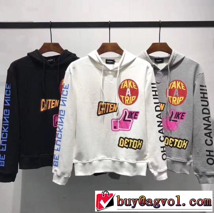 ディースクエアード DSQUARED2 大胆にデザインオシャレ新品 パーカー  3色可選 季節をまたい新作アイテム