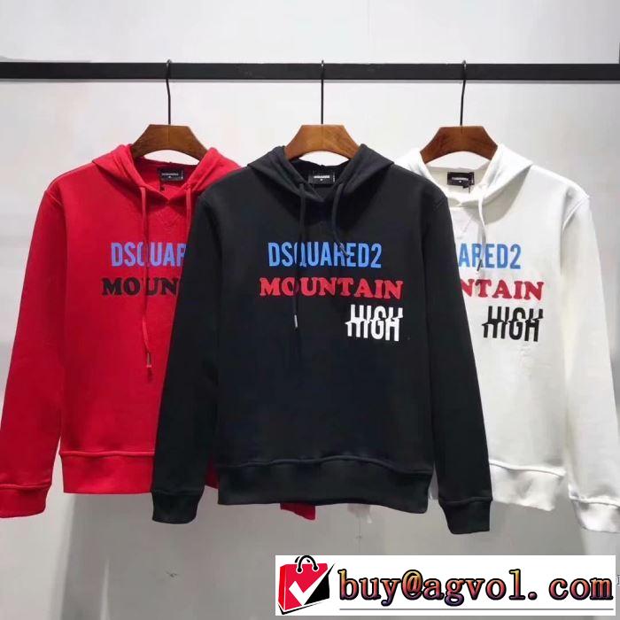 デザイン抜群のアイテム 3色可選  ディースクエアード DSQUARED2 2019年春夏流行ファッション  パーカー 