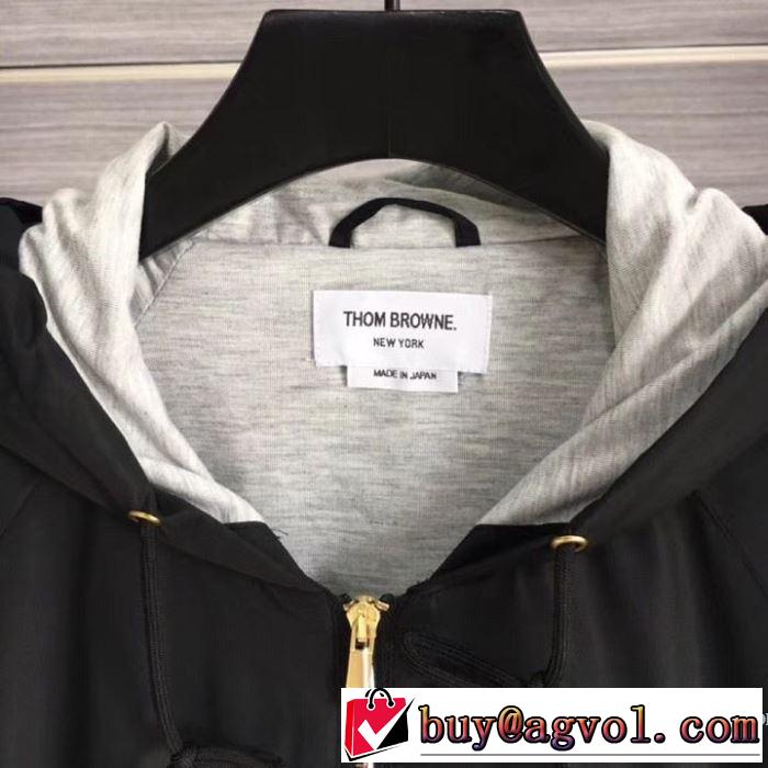 フード付きコート 特に夏は人気アイテム トムブラウン 透け感優しい THOM BROWNE 2019SSのトレンド商品