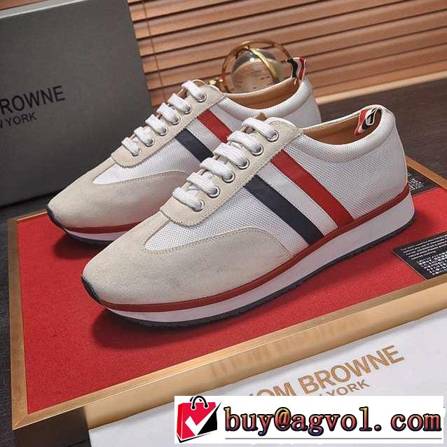 2019春夏の大注目トレンド 3色可選 ランニングシューズ THOM BROWNE トムブラウン春夏シンプルファッションでOK！