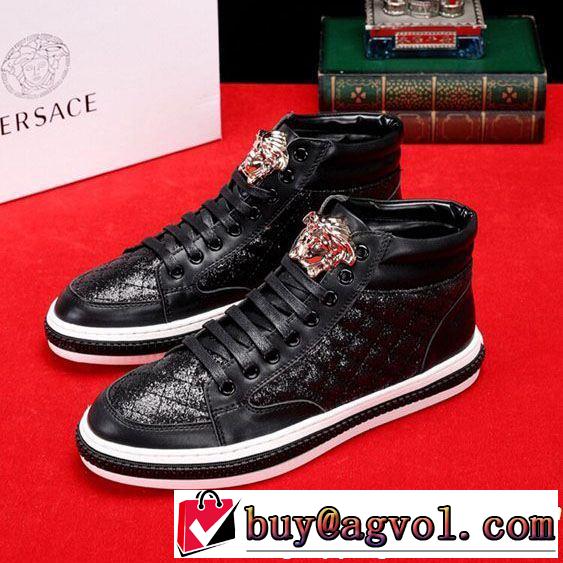VERSACE ヴェルサーチ ハイトップシューズ 2色可選 2019即旬な装いに ドレスアップ効果も抜群