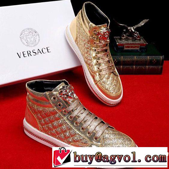 VERSACE ヴェルサーチ ハイトップシューズ 2色可選 2019即旬な装いに ドレスアップ効果も抜群