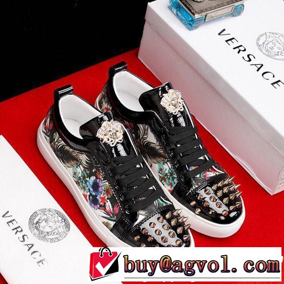 VERSACE ヴェルサーチ カジュアルシューズ 2色可選 スタイルアップ効果 2019年春夏流行ファッション