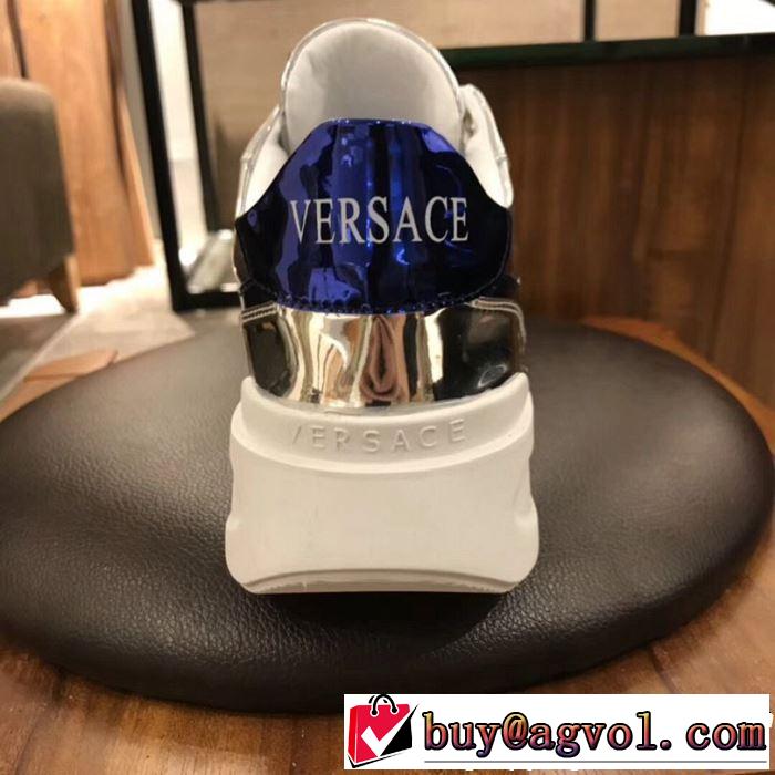 春夏の流行りトップス 2019春夏人気トレンドアイテム VERSACE ヴェルサーチ ハイトップシューズ 3色可選