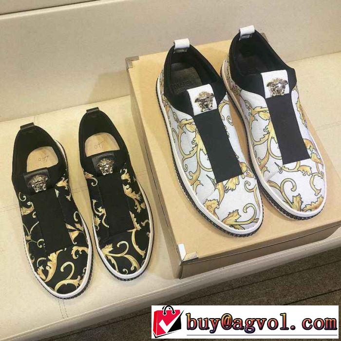 今流行のストリート上品 2019春夏の大注目トレンド ヴェルサーチ VERSACE カジュアルシューズ 2色可選