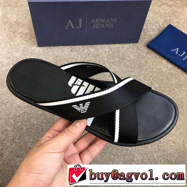 デザイン抜群のアイテム アルマーニ ARMANI ドレスアップ効果も抜群 2019年春夏流行ファッション 2色可選 サンダル 