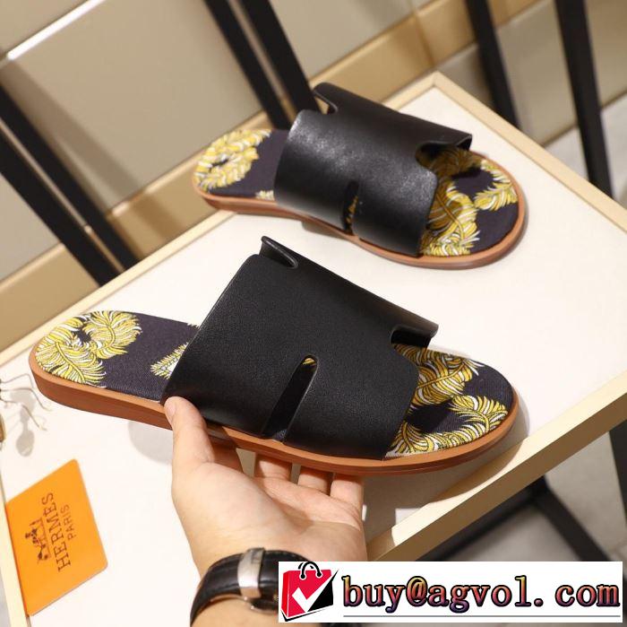  3色可選  ゆったり感のあるアイテム サンダル 2019年夏の一押しファッションアイテム エルメス HERMES