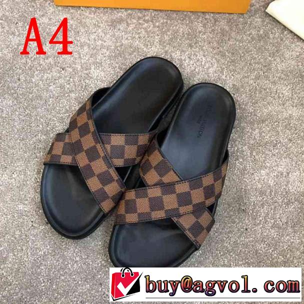  夏の大人カジュアルスタイル ルイ ヴィトンキレイめ感が強い  LOUIS VUITTON 4色可選 サンダル きれいめ派に上質