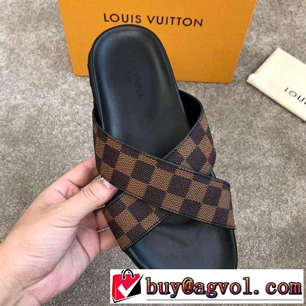  夏の大人カジュアルスタイル ルイ ヴィトンキレイめ感が強い  LOUIS VUITTON 4色可選 サンダル きれいめ派に上質