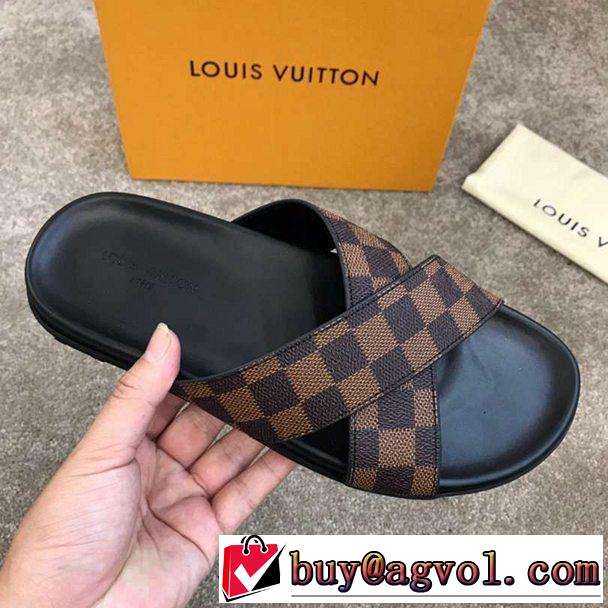  夏の大人カジュアルスタイル ルイ ヴィトンキレイめ感が強い  LOUIS VUITTON 4色可選 サンダル きれいめ派に上質